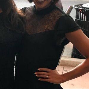 Black lace sheer top